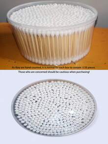 1200/1000/500 piezas Bastoncillos de limpieza de doble cabeza de alta calidad, bastoncillos de limpieza de oído desechables redondos, adecuados para la limpieza de oídos y nariz, herramienta de limpieza multiusos