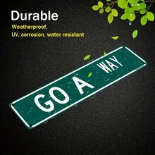 1pc Retro Aluminum "Go A Way" Street Sign - Humorous Wall Art For Home, Bedroom, Man Cave, Bar - Durable, Weather-Resistant, Easy To Install - 16x4 Inches - Multifunctional Indoor/Outdoor Decor Plaque - Multicolor - View 10