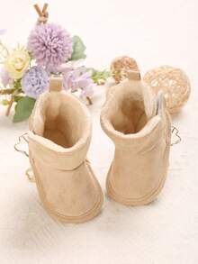 0-1 Year Old Infant Winter Boots, Solid Color, Warm & Soft Sole Infant Boots - Apricot - View 3