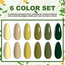 LIMEGIRL Gel Nail Polish Set- 6 Colors Gel Polish Kit Nail Gel Polish All Seasons Soak Off LED Nail Lamp Nail Art Gel Kit DIY Salon Gift For Women - 彩色 - 查看 2