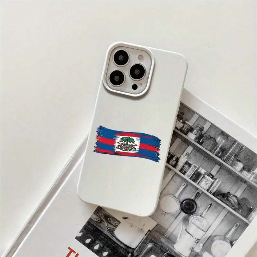 Funda protectora para phone con diseño nacional en azul y rojo, con orificios grandes, compatible con phone 16 Pro, 16, 15 Pro, 14, 14 Plus, 14 Pro, 13, 13 Pro, 12 Pro y 11/11 Pro. Regalos para cumpleaños y celebraciones. - Blanco - Ver 1