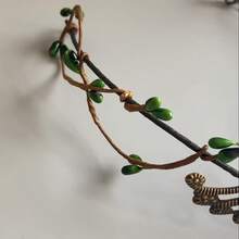 Crown For Women Forest Green Elf Headpiece V Shape Gemstone Headband Fake Leaf Forest Headpiece For Medieval Renaissance Costume Cosplay Photo Shoot - Green - View 4