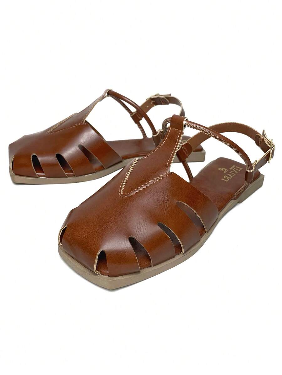 Women's Flat Sandals, Closed Toe, Comfortable, Fashionable, With Buckle Ref. 034/10 - Unta - View 1