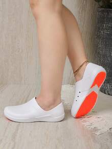 Zapato Medico Salud Chef Cocina Suela Antiderrapante Hombre Mujer - Blanco - Ver 3