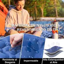 Colchoneta Inflable para Camping, Colchoneta Inflable para Dormir con Bolsa de Almacenamiento y Almohada Incorporada, Colchoneta Inflable Portátil con Bomba de Pie Incorporada, Adecuada para Senderismo y Viajes WEAGP - verde - Ver 8