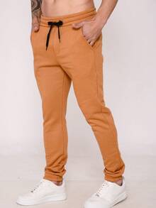 KIT 3 Men's Sweatpants 3 Cables (Off, Caramel, Military Green) - Camel - View 2