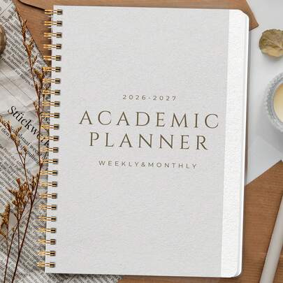 1pc 2026.1-2027.12 Monthly Planner, A5 Minimal Quick Weekly Daily Planner Notebook With Monthly Overview,Checklists,Priorities,Appointments,Holidays,School Supplies, Office Supplies For Women Men Adult Gifts Teacher Gifts Mothers Day Gift