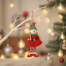 1 pièce/2 pièces Décoration de Noël Couple de Personnages Dessin Animé Sangle de Taille Poupée Elfe Pendentif, Ornement Suspendu pour Sapin de Noël, Accessoire Thématique pour Événement de Fête - Multicolore - Voir 5