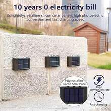 1/2/4件組 4LED/6LED/8LED 太陽能上下照壁燈，戶外防水LED階梯燈，現代裝飾壁燈，適用於戶外庭院、花園、草坪、露台、中庭、圍欄、車道、小徑裝飾燈，萬聖節、聖誕節、感恩節禮物 - 長條壁燈 - 查看 5