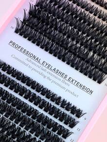 ICHICKISS 1330/266 假睫毛套装，DIY 假睫毛嫁接套装，60D+80D 卷度，8-16mm 混合长度，包含胶水、镊子和刷子，0.07mm 蓬松可重复使用的单根假睫毛，超薄隐形睫毛梗，适合派对、送礼、婚礼和节日等场合。