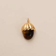 1pc Fashionable & Exquisite Gold-Tone Pig, Cherry Fish, Mushroom Cake Pendant With Cubic Zirconia, Suitable For DIY Necklace, Bracelet, Earring, Bag Chain, Keychain, 18K Gold Plated, Creative Pendant Gift For Wife, Mother, Girlfriend - Multicolor - View 13