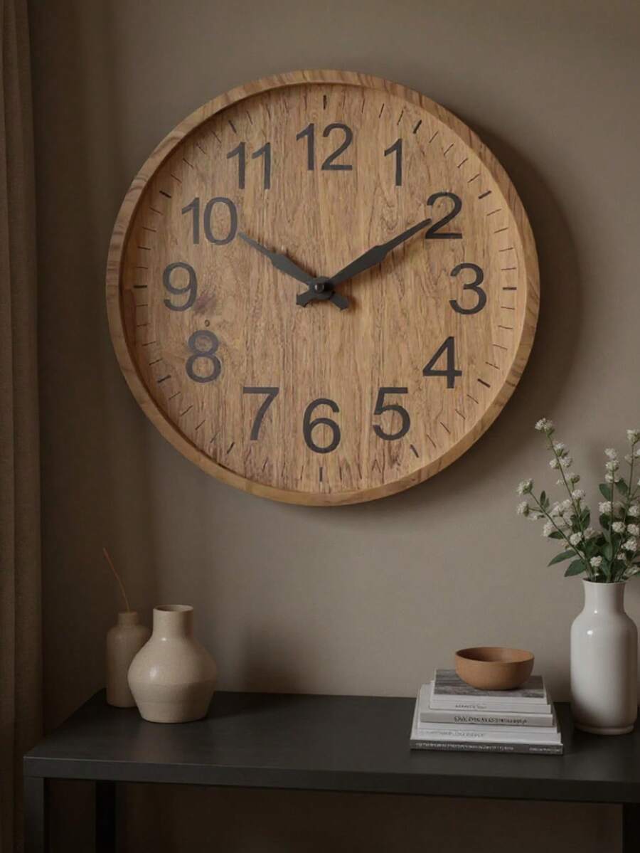 ARISE - Reloj de Pared Decorativo Silencioso para Sala, Cocina o Dormitorio – Estilo Moderno y Elegante – Varios Modelos Disponibles – Tamaños 31 cm / 36 cm – Funciona con 1 Pila AA (No Incluida) - Marrón - Ver 1