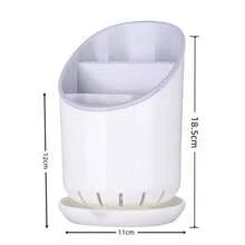 Household Kitchen Utensil Storage Bin, Double-Layer Chopstick And Spoon Storage Bin, Household Knife And Fork Storage Rack, Countertop, Plastic Drain Chopstick Holder, Home Decor, Party & Christmas Storage - ngẫu nhiên - Xem 5