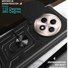 Compatible With Reno12 F (4G/5G) / (Also Known As Reno12 FS) / F27 5G Phone Case, With Magnetic Stand, Camera Protection, Shock-Proof, Anti-Camera Cover, Fingerprint, Anti-Slip - Black - View 3