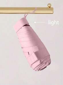 迷你折叠伞，防水便携旅行伞，女士防晒防紫外线遮阳伞，二合一五折超轻便携伞，迷你旅行伞，两用便携伞，防风防晒，99%紫外线防护，男女通用，女士防雨防风伞 - 彩色 - 查看 3