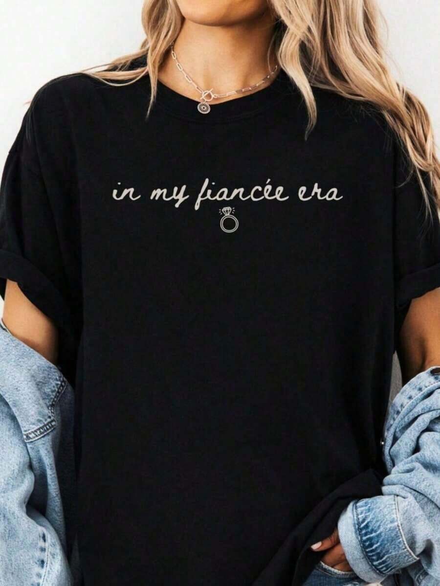 2026 New Loose Print Fashion Women'S-Shirt Couple-Shirt Valentine'S Day-Shirts Women - 黑色 - 查看 1