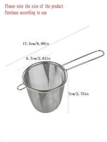 1pc Stainless Steel Double Ear Multi-Function Tea Strainer - Silver - View 7