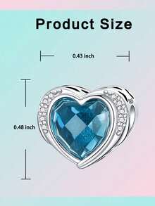 Sterling Silver Jewelry Charms Love Twelve-Month Birthstone Beaded Pendant Ball Suitable For Bracelet DIY Women's Jewelry Gifts, Amulets On The Bracelet - 彩色 - 查看 7
