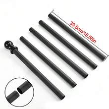 Wall Mounted Mount Telescopic Flag Pole Top Gold Ball Aluminum Flagpole - Black - View 4