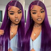 13X6 Free Part Platinum Blonde Lace Front Wigs 28 Inch Pre Plucked Long Straight Hair Wigs Glueless Soft Ash Blonde Colored Wigs Heat Resistant Fiber Hair Synthetic Lace Front Wigs For Women For Daily Christmas Party Cosplay Use - 紫羅蘭色 - 查看 10