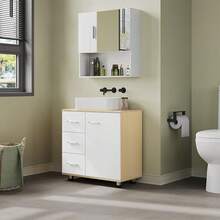 Bath Sets - White + Light Oak - View 9