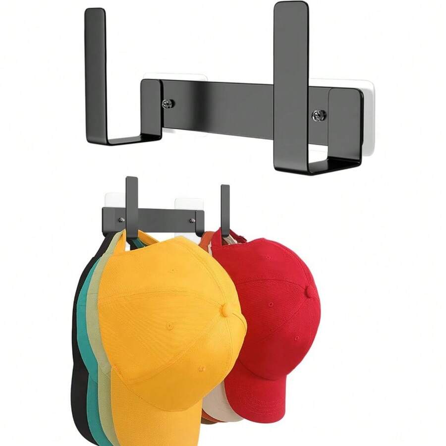 1-Pack Hat Rack For Baseball Caps, Stainless Steel Hat Organizer For Baseball Cap, Hat Holder Storage, Hat Hanger Strong Adhesive/Wall Drilled For Door, Bedroom, Closet - 1 Pack - View 1