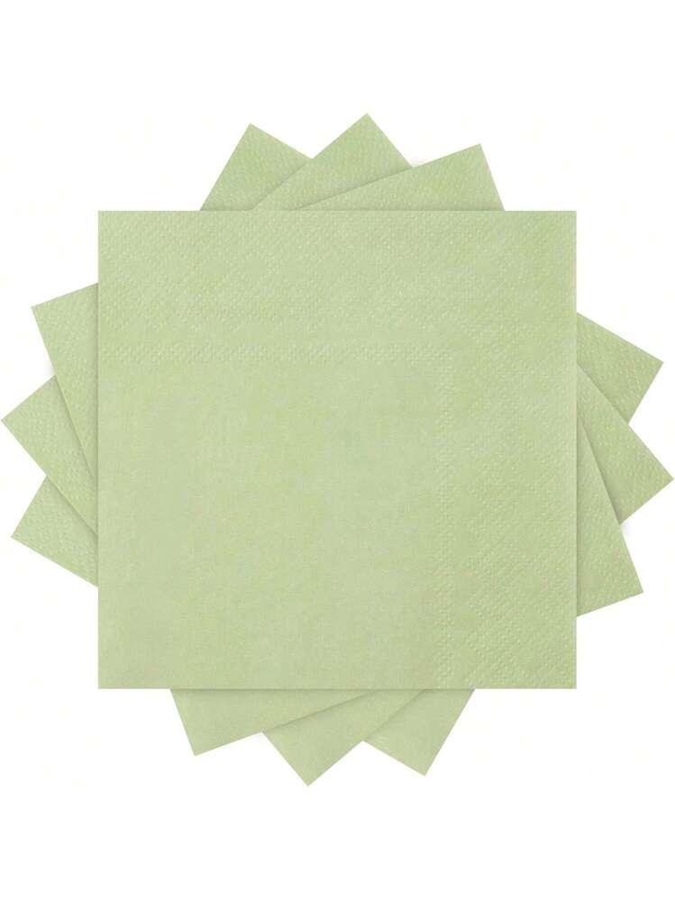 100 stuks servetten groen, 25 x 25 cm servetten saliegroen groen