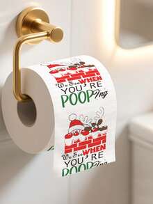 1 Rotolo di carta igienica stampata con motivi natalizi, tovaglioli di carta usa e getta per la cucina, tovaglioli di carta con stampe natalizie per la decorazione del tavolo di Natale, stoviglie monouso per la decorazione natalizia, decorazioni natalizie per la casa e la cucina