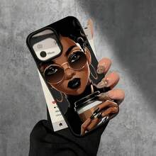 Phone 1PC Elegantes fundas negras para teléfono con diseño de gafas, con orificios grandes y efectos de imitación, compatibles con los modelos 16 Pro, 16, 15 Pro, 14, 14 Plus, 14 Pro, 13, 13 Pro, 12 Pro y 11/11 Pro. Presenta Cumpleaños Y Celebraciones. - Blanco - Ver 6