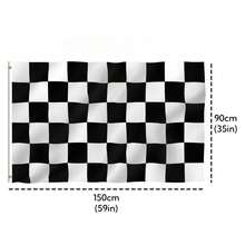 3x5Ft Checkered Black And White Racing Flag, Fade Proof Flags With Grommets, Handheld Mini Small Waving Flags, Room Decor, Garden Flag Decor, Vivid Color, And UV Fade Resistant, Outdoor Holiday Decoration - Black and White - View 10