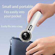 Portable Handheld Fan - Battery Powered Fan | Rechargeable Pocket Handheld Blower, Personal Cooler With Digital Display, Portable High Speed Blowers 100 Speeds Adjustable For Outdoors - 白色 - 查看 4
