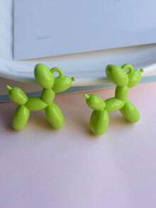 6/10/22/49pcs Mixed Solid Color Cute Balloon Dog Shaped Resin Decor, Glow-In-The-Dark Balloon Dog Pendant, Small Dog Decorative Accessories Suitable For Earrings, Hair Accessories, Stationery, Phone Cases, Keychains, Shoes, Refrigerator Magnets, DIY Jewelry Making