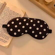 1 PC Polka Dot Pattern Imitation Silk Fabric Elastic Band Light Blocking Sleep Mask - trắng - Xem 5