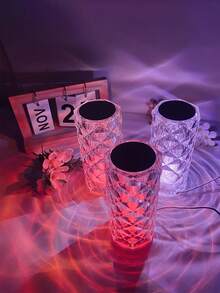 1pc Rose Crystal Lamp With Touch & Remote Control, 16 Color Options, Dimmable, USB Powered, Suitable For Room, Study, Party, Wedding, Creating Romantic Atmosphere, Gift, USB Powered Projector - Crystal Rose Atmosphere Light - View 5