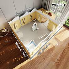Pet Dog Fence, Home Use Dog House, Indoor Small Dog Breed Teddy Isolation Gate With Toilet Area, Dog Cage - Multicolor - View 1