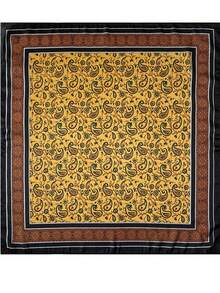 1 pieza Pañuelo de seda con estampado de paisley bohemio, tamaño 70 cm x 70 cm, unisex, diseño neutral de moda, apto para uso diario - Amarillo - Ver 5