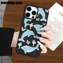 Funda protectora para teléfono con orificio grande y diseño de delfín, compatible con phone 16 Pro, 16, 15 Pro, 14, 14 Plus, 14 Pro, 13, 13 Pro, 12 Pro y series 11/11 Pro. Regalos para cumpleaños y celebraciones. - Blanco - Ver 2
