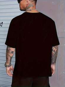 Earphone Printed T-shirt Men's Casual  Summer And Autumn Slightly Elastic Round Neck T-shirt - Noir - Voir 2
