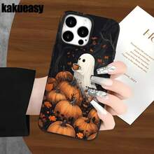 Funda protectora para teléfono con orificios grandes y diseño de calabaza fantasma, compatible con las series 16 Pro, 16, 15 Pro, 14, 14 Plus, 14 Pro, 13, 13 Pro, 12 Pro y 11/11 Pro. Regalos para cumpleaños y celebraciones. - Blanco - Ver 6