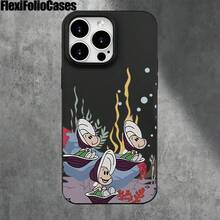 Phone 1PC Fundas protectoras y fundas protectoras de imitación con agujeros grandes con estampado de cómic marino, adecuadas para phone16promax, 16 15pro, 14 14 Plus/14 Promax, 13 13 Pro, 12Pro, 11/11 Pro Pro Series. Regalos Cumpleaños Y Fiestas - Negro - Ver 8