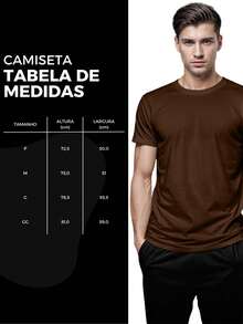 Men's 100% Cotton T-Shirt With Guitar Print - 鏽棕色 - 查看 6