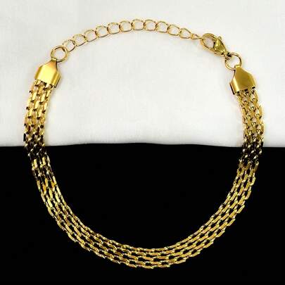 Pulseira masculina malha Bismarck Aço inoxidável cirúrgico bracelete masculino
