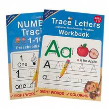 Lachilly Livro de Atividades de Alfabeto e Números para Crianças - Livro Educativo de Caligrafia com Letras e Números em Inglês - Material para Colorir e Escrita para o Jardim de Infância - Multicolorido - Ver 8