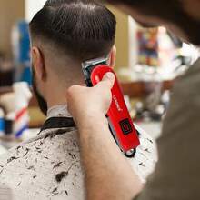 LARGNER LARGNER Smart Fast Charging Multi-Function Electric Hair Clipper Set, Sideburn Engraving, Shaver, Nose Hair Trimmer, Body Hair Shaver, Oil Head, Gift For Boyfriend, Father's Day, Portable Travel Set, Extra Long Standby (Red)