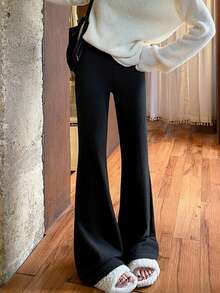 女士双面修身喇叭裤，休闲保暖，适合秋冬季