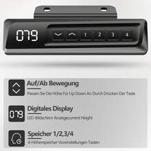 Devoko Gunji 160/180 Cm Height Adjustable Desk, L-Shaped Electric Standing Desk, Height Adjustable, Electric With 4-Function Memory, Ergonomic Gaming Table With Cable Management Tray, Hooks - Black - View 5