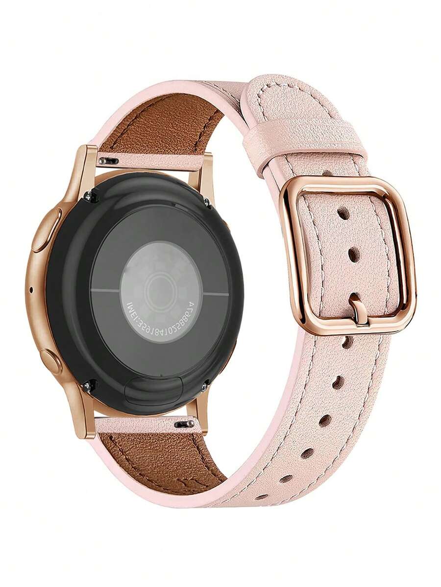 Huastonband 黑白棕軟舒適超薄手錶錶帶 玫瑰金方形扣 適用於 Galaxy Watch 7 6 5 Pro 4 Active 2 40mm 45mm 46mm 42mm Watch GT2 Pro GT3 GT4 男女通用 智慧手錶配件 手腕錶帶 20mm 22mm 快速拆裝安裝 - 淺粉色 - 查看 1