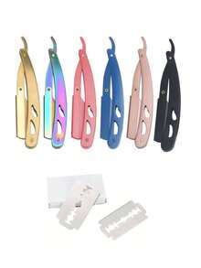 11pcs Vintage Manual Shaving Razor With Blades, Old-Fashioned Beard Shaver, Razor Blade Holder, 1 Razor And 10 Blades