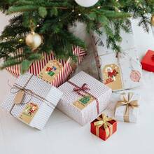 300pcs/Roll Christmas Gift Tags Stickers, Christmas Gift Labels Roll, Holiday Thank You Decorative Labels, Suitable For Holiday Gifts, Gift Tags - (ZB38) - Multicolor - View 7
