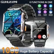 GUHUAVMI GUHUAVMI Ultra Large Capacity Battery Sport Smart Watch, 1000mAh Huge Battery, 2.01inch HD Full Screen Touch, Wireless Call/Dial, LED Flashlight, Clock, Music Control, Shutter Control, Fitness Tracker, Heart Rate/Sleep Monitoring, IP68 Waterproof Smartwatch For Men Women, Compatible With Android/IOS